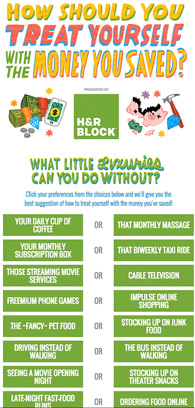 BuzzFeed + H&R Block — How Should You Treat Yourself With The Money You've Saved?