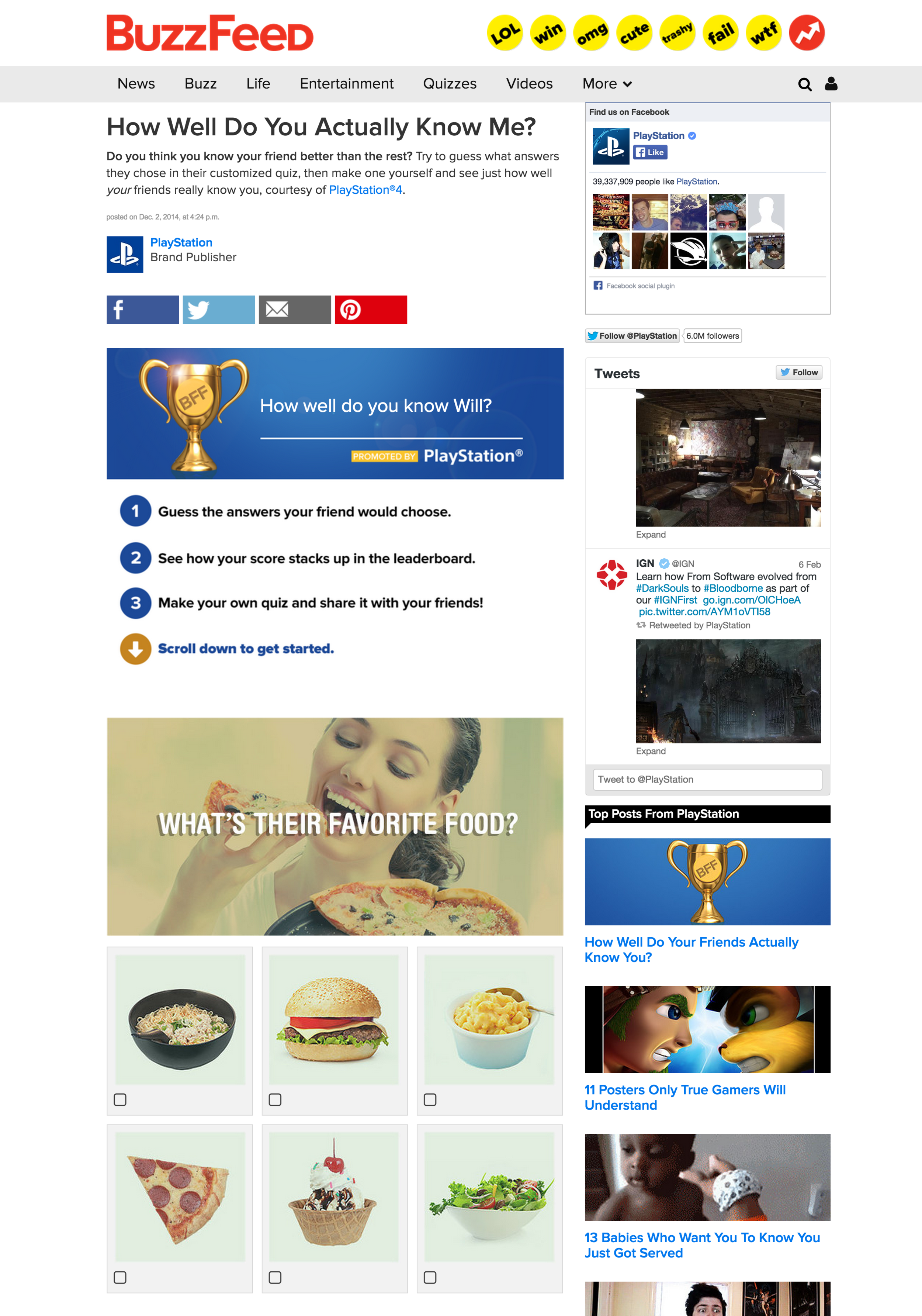 BuzzFeed + PlayStation Best Friend Quiz — post screenshot 1
