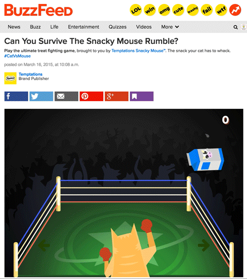 Snacky Mouse Rumble — BuzzFeed + Temptations browser game
