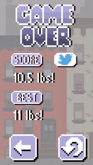 The Fattest Bird in Brooklyn — game over screen