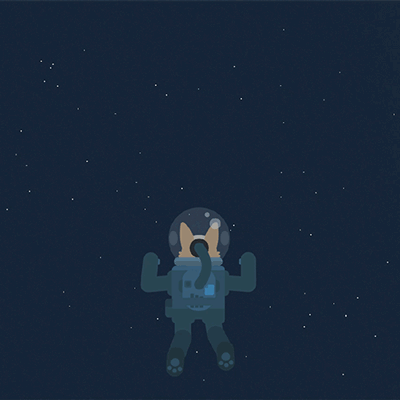 Lonely Dog Lost in Space